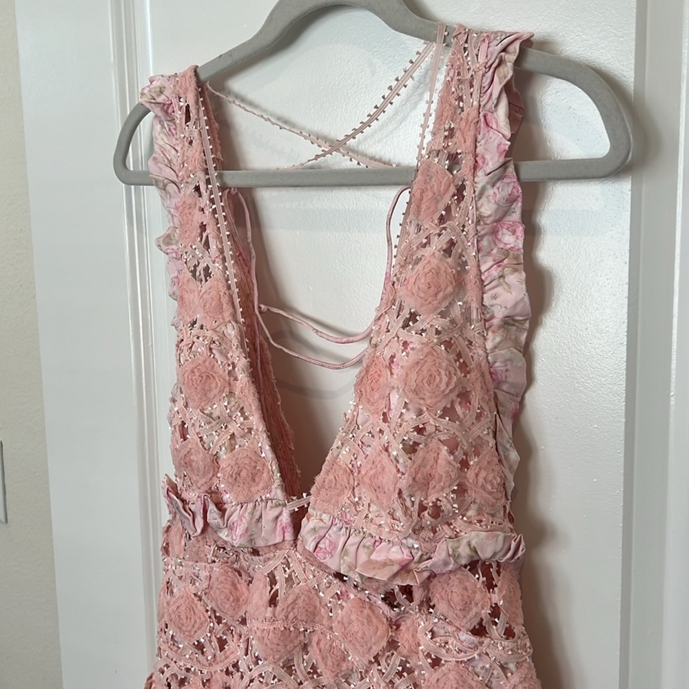 nwt FOR LOVE AND LEMONS Revolve Alessia Mini Floral Dress in Pink - Picture 11 of 13